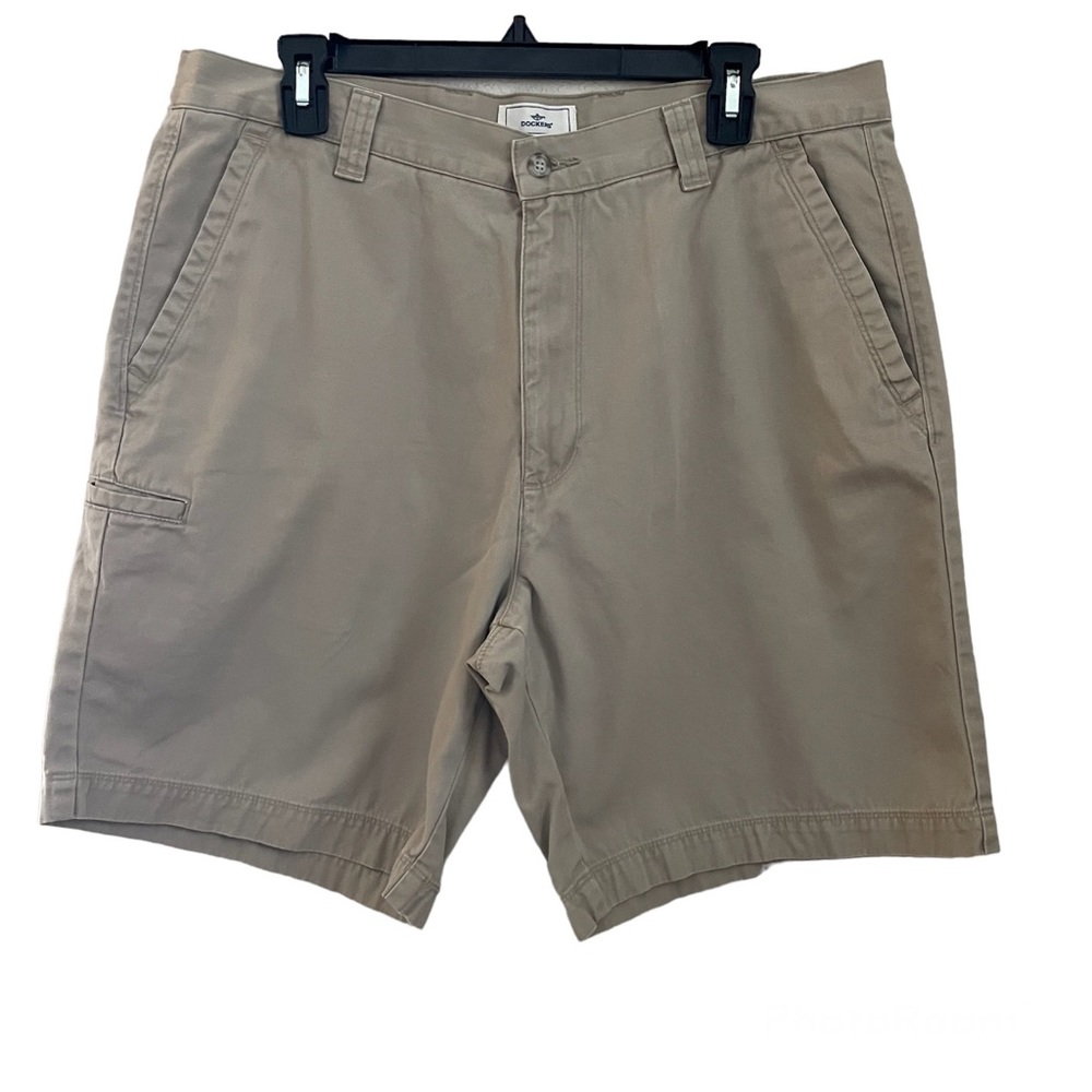 Dockers Khaki Flat Front Shorts, Sz 36